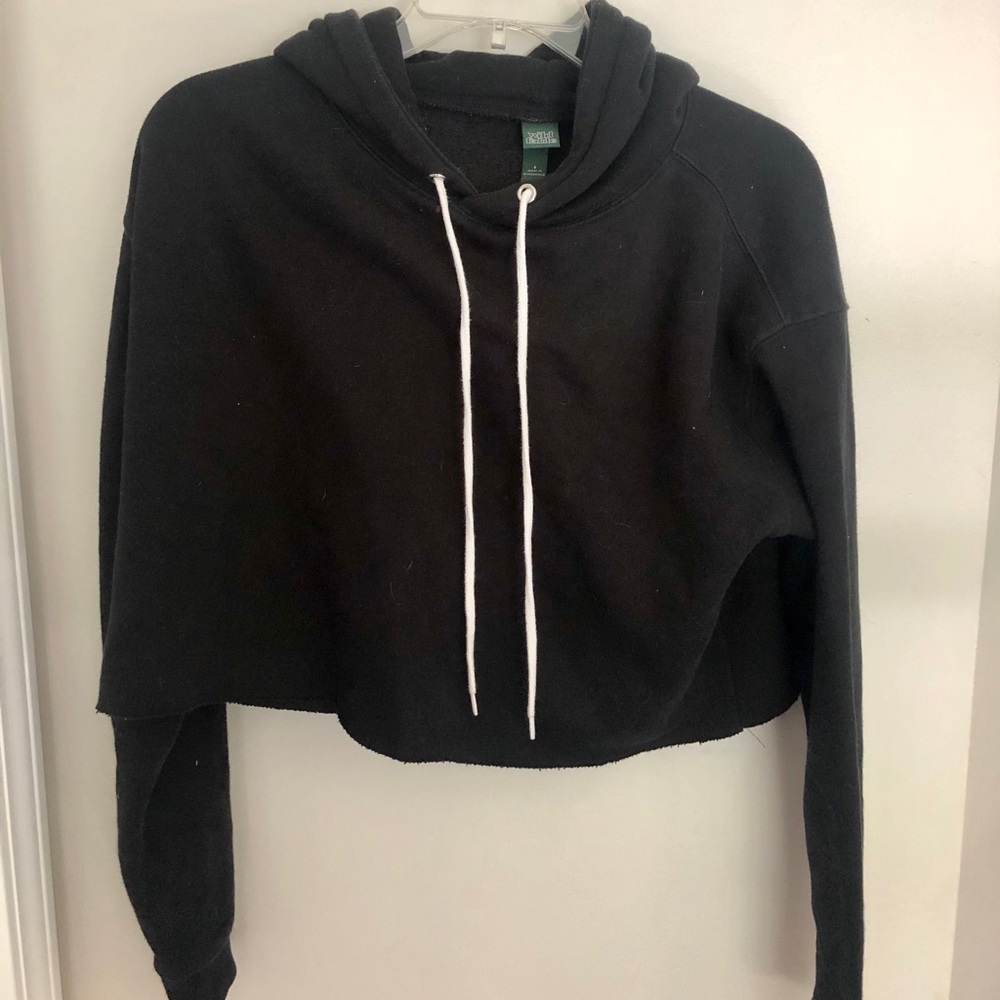 Black Cropped Sweatshirt